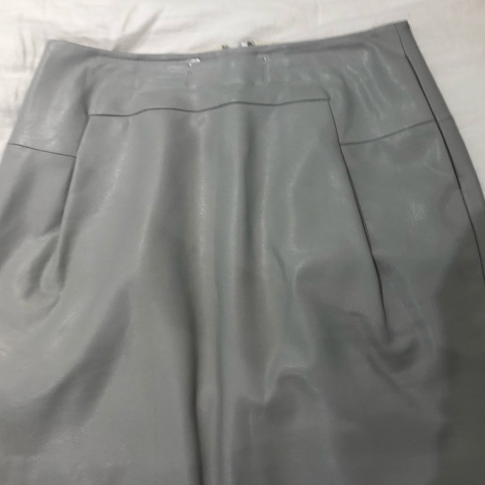 Gray faux leather skirt. Worn one time. 4